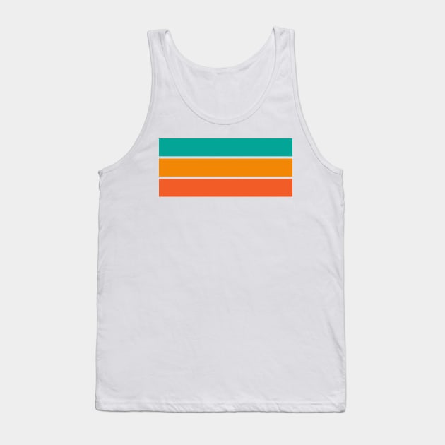 Three Classic Stripes - Turquoise and Orange Tank Top by AbstractIdeas